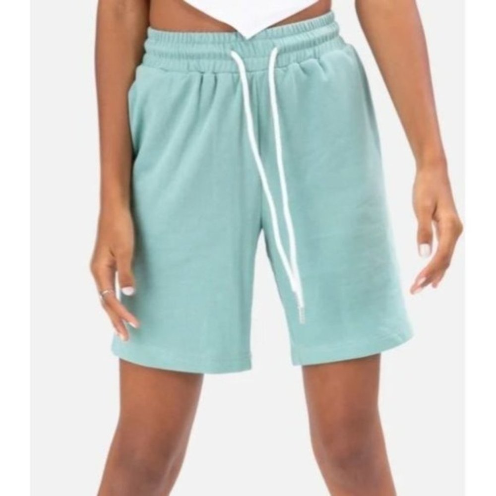 Adika Jayden Jersey Sweat Shorts Mint Green size M Medium Pockets Super Comfy